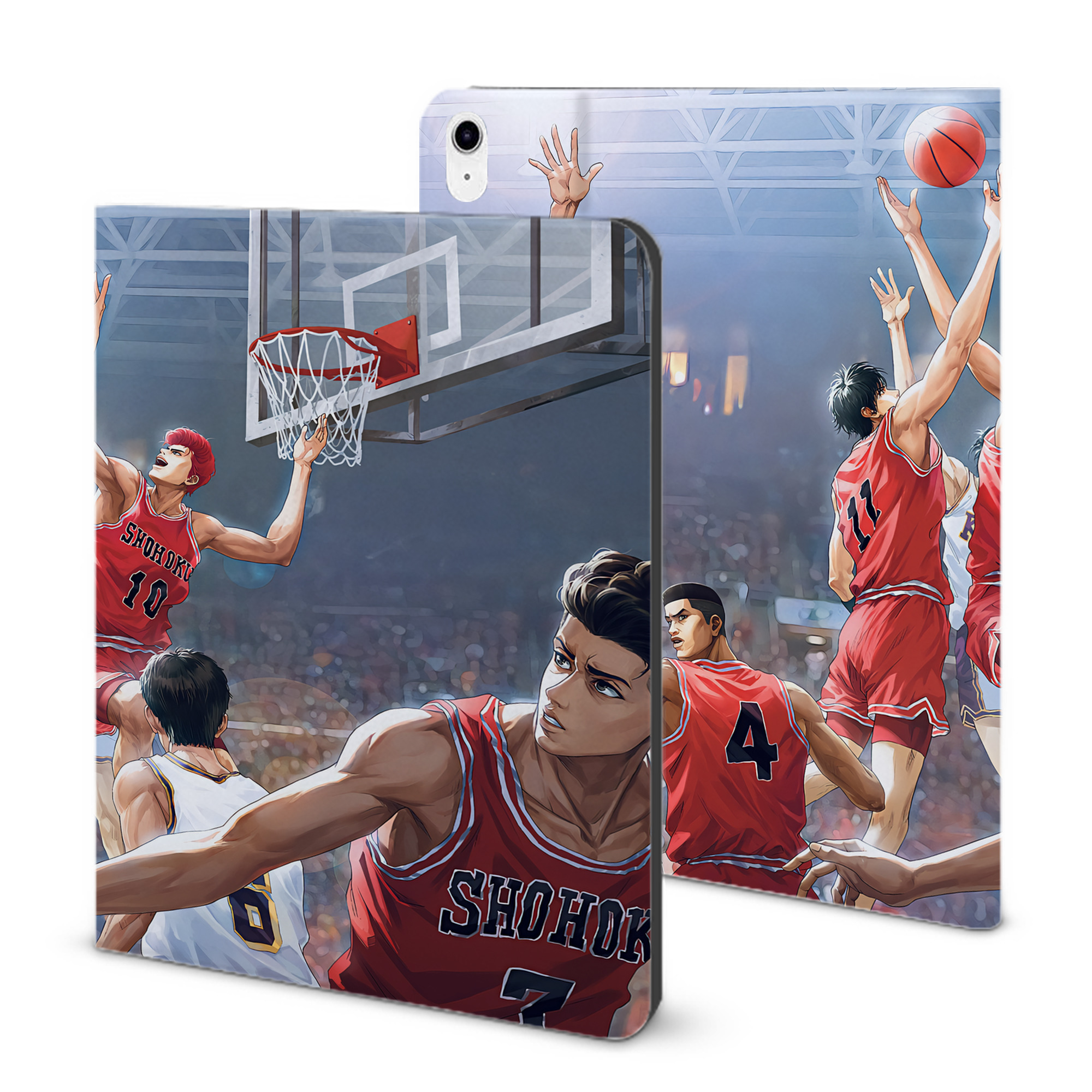 （画像用） SLAM DUNK／スラムダンク IPad ケース ブック型 PUレザー TPU 耐衝撃 軽量 薄型 ペン収納なし 全面保護 IPad 各モデル対応